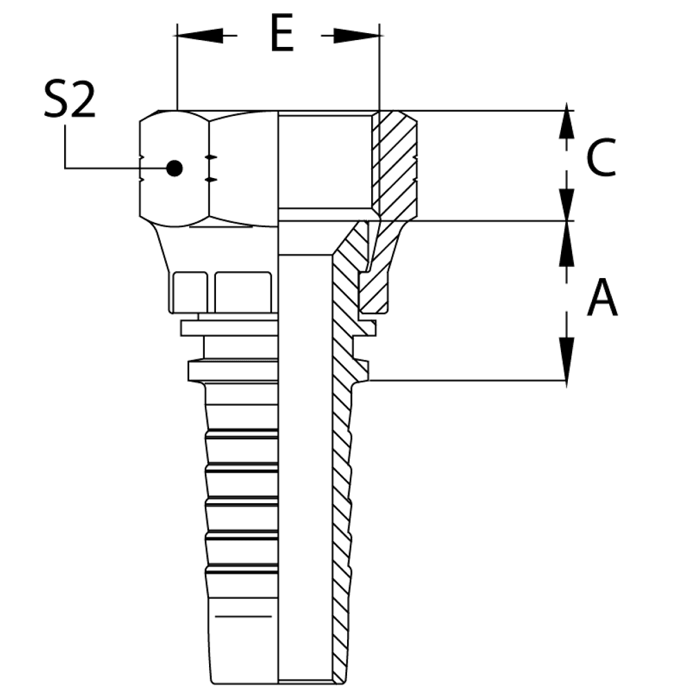 Фитинг DN 12 JIC (Г) 1.1/16