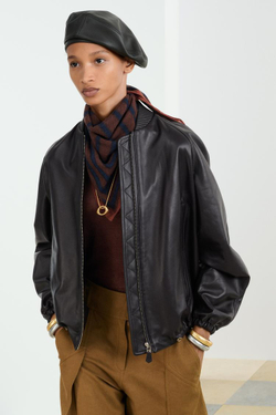 ZARA КОЖАНЫЙ БОМБЕР, ТЕМНО-СЛИВОВЫЙ