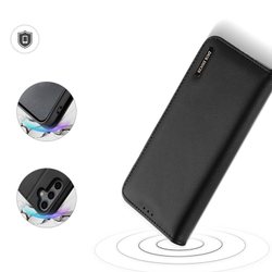 Чехол книжка из натуральной кожи с защитой RFID от Dux Ducis для Samsung Galaxy S25+, серия Hivo Series Case