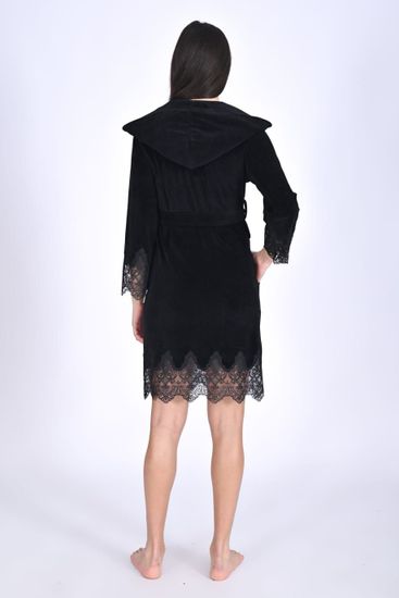 0483 Халат женский велюровый с капюшоном Nusa Niki Kadife