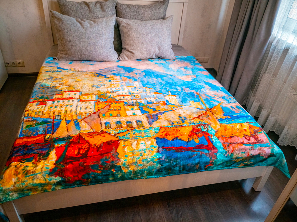 Покрывало «Амальфи», по мотивам живописи Константина Горбатова, картина «Амальфи»