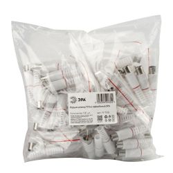 Разъем ЭРА штекер TV без пайки цвет белый упаковка 100 шт. | Разъёмы, переходники, ТВ делители