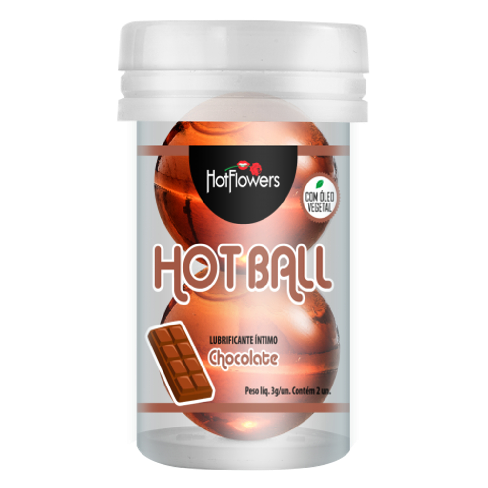 Лубрикант AROMATIC HOT BALL на масляной основе в виде двух шариков (аромат шоколада)