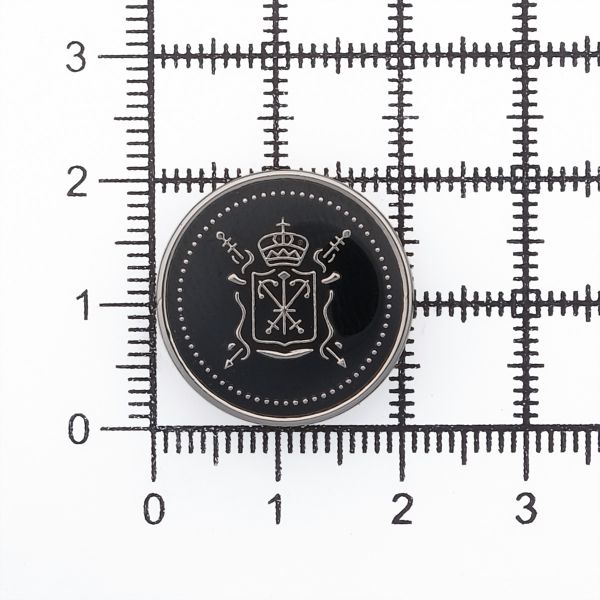 Пуговицы металл на ножке 32L=20 мм, Герб (Black/S (черный/серебро)), ME-657, 36 шт