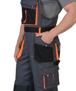 Полукомбинезон СИРИУС-МАНХЕТТЕН т.серый с оранж. и черным тк