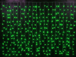 Гирлянда светодиодный занавес 2*1,5, с контроллером, цвет Зеленый, провод прозрачный