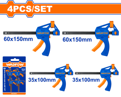 Набор струбцин быстрозажимных 4 шт (3/12) WADFOW WCZ4E21