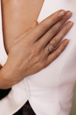 Кольцо незамкнутое "Круги" в серебре