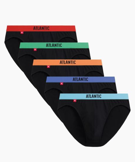 Трусы (5шт) мужские слипы спорт ATLANTIC, 5SMP-004, черный