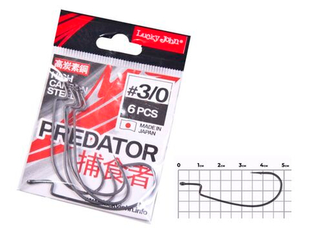 Крючки офсетные Lucky John сер. LJHP345 разм.003/0 6шт.
