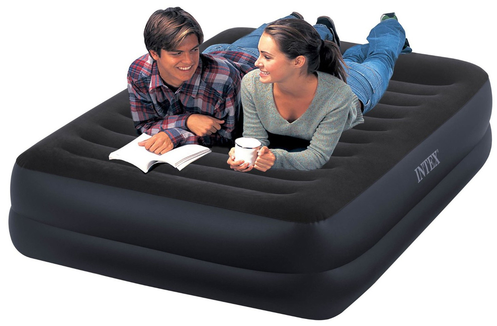 Надувная кровать Intex Pillow Rest Raised 152х203х42(46)см. арт.64424
