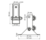 BIS RapidRail Шарнирный держатель профиля WM1-30