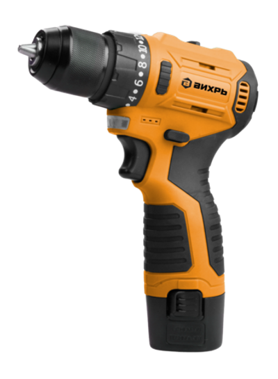 Дрель-шуруповерт аккумуляторная ДА-12Л-2К/Б (бесщеточный двигатель) Вихрь