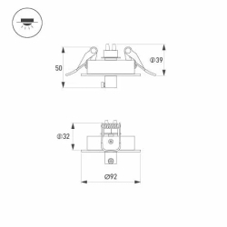 Чаша потолочная встраиваемая SPX-CANOPY-R90-C6.5 (WH) (Arlight, Металл) 046005