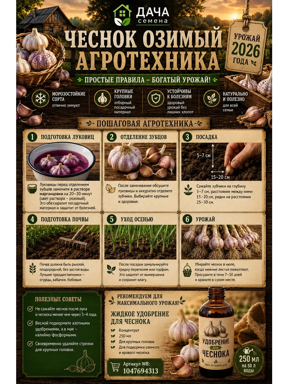 Чеснок посадочный озимый Добрыня