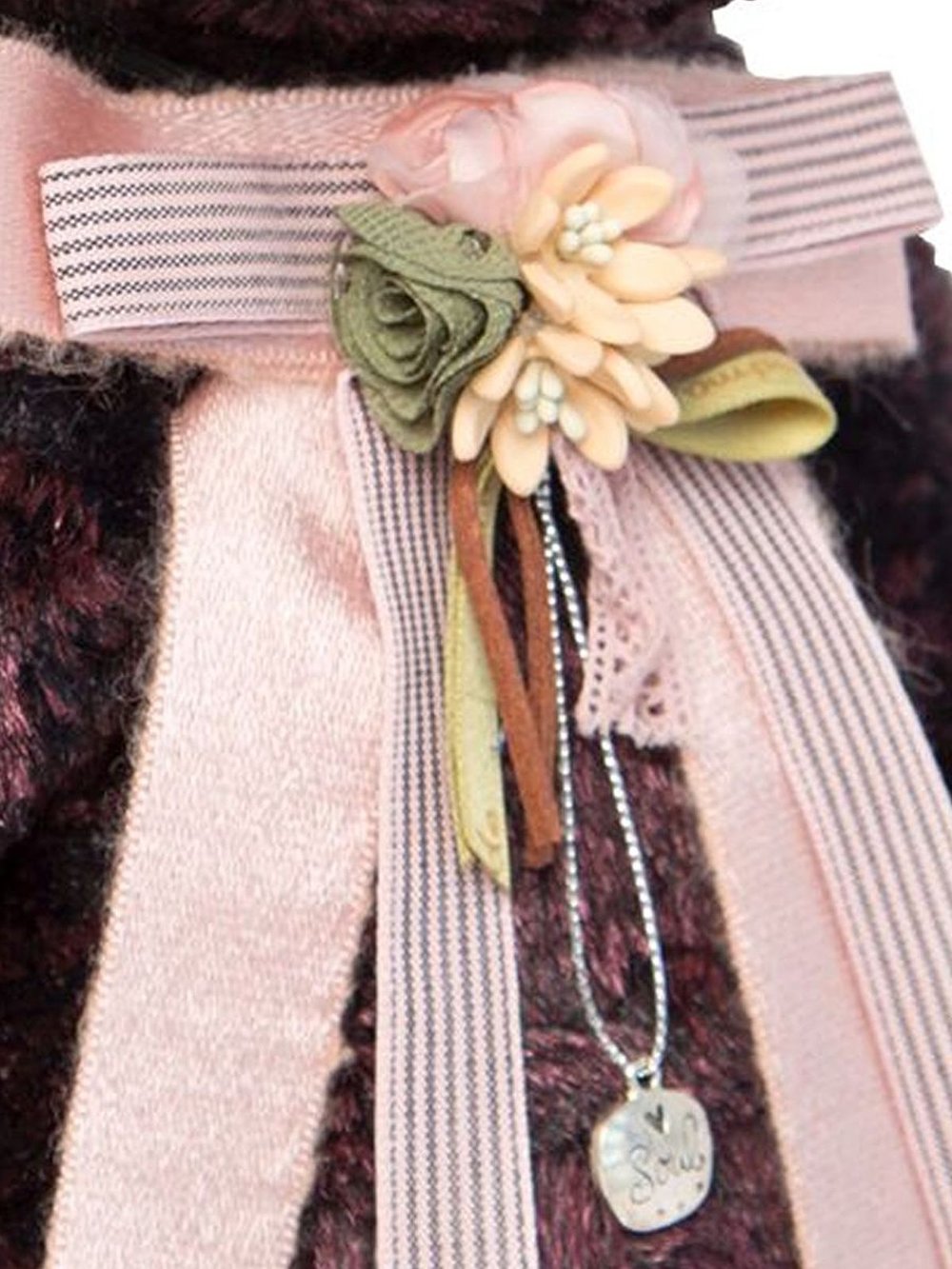 Мягкая игрушка Медведь БернАрт бордовый (металлик) 30см