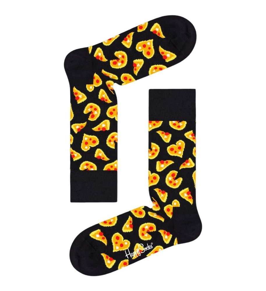 Носки унисекс Pizza Love Sock с кусочками пиццы (Размер: 29) (Цвет: черный)