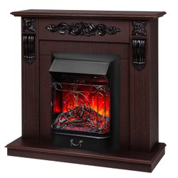 Электрокамин RealFlame Dominica DN орех с очагом Majestic Lux Black RC