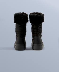 OYSHO Ботинки après-ski на шнуровке с мехом, черный