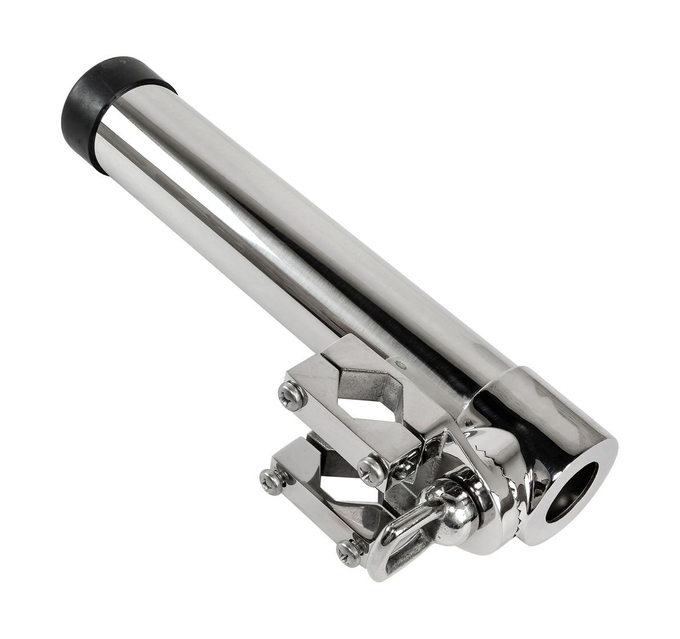 Держатель спиннинга нержавеющий с креплением к лееру, Marine Rocket