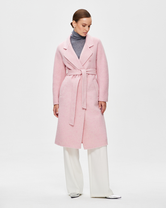 Пальто кашемировое двубортное длинное