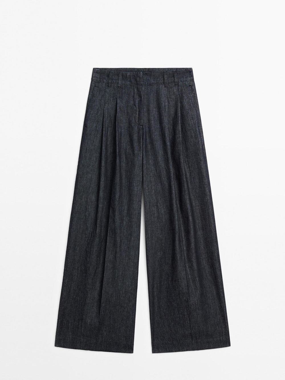 Massimo Dutti Джинсы с высокой посадкой и широкими штанинами, темно-серый