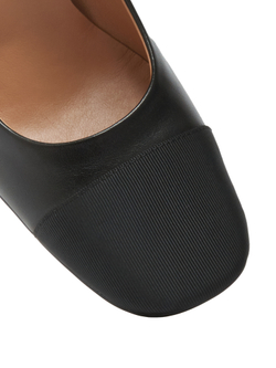 Женские комбинированные туфли черные с текстилем