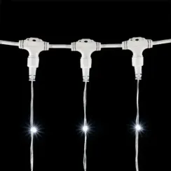 Светодиодный занавес 2*2 м., 400 белых LED ламп, мерцание, прозрачный провод ПВХ, LTC (PCL402BLW-10-2W)