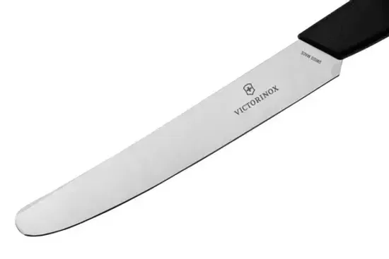 Кухонный нож Victorinox Мод. Swiss Modern лезвие 11 см с закруглённым кончиком, чёрный #6.9003.11