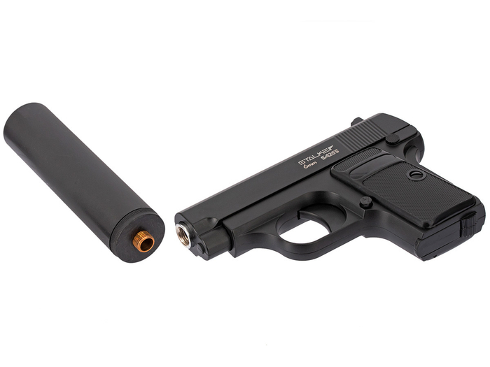Пистолет пневматический Stalker SA25S Spring (Colt Model 1908) + ПБС, к.6мм (SA-3307125S)