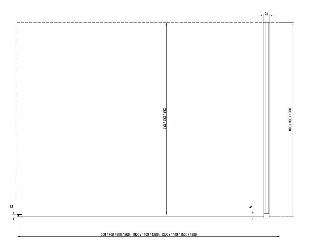 Душевое ограждение Ravak WALK-IN WALL ST 160/W SET-1200 Uni стекло прозрачное/профиль черный