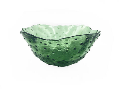 Салатник стеклянный 1000 мл Green lace, в подарочной упаковке