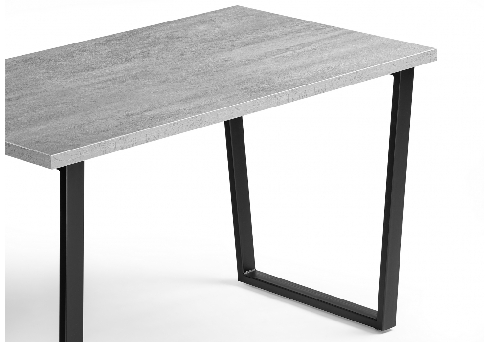 Стол деревянный Woodville Лота Лофт 140х80 черный матовый, бетон светлый, ножки черные