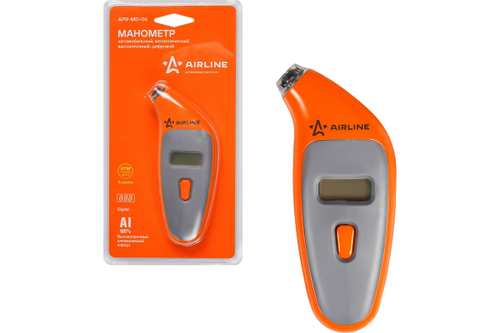 Манометр автомобильный для шин 7 атм, цифровой ЖК дисплей AIRLINE APR-MD-06