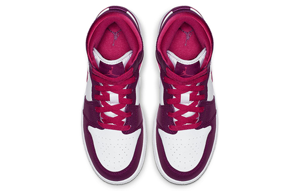 Jordan Air Jordan 1 Mid top Basketball Shoes White Purple Unisex
