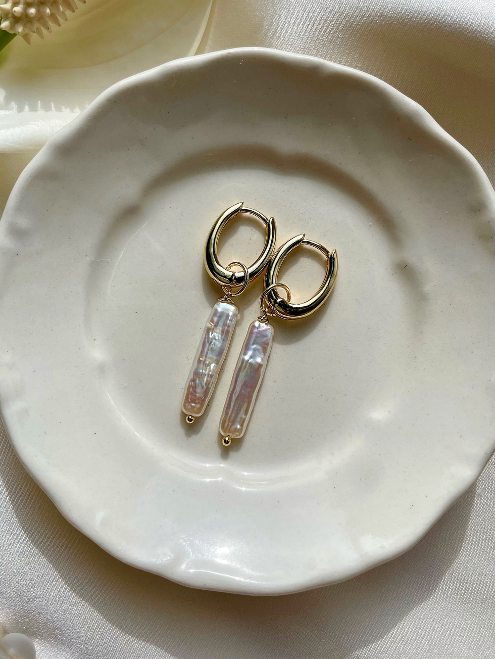 Серьги Палочки из жемчуга