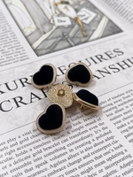 Пуговицы Сердечки бархатные черные