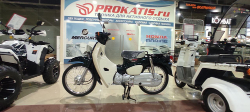 Скутер Honda Super Cub PGM-FI AA09 С ПРОБЕГОМ, зелено-белый