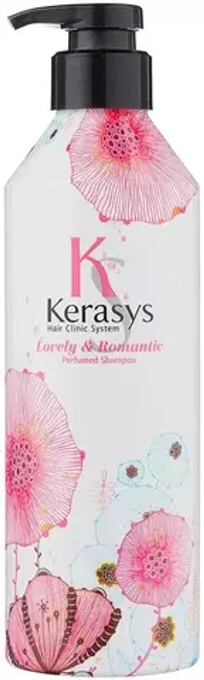 KeraSys Шампунь Парфюмир.линия РОМАНТИК д/красоты и здоровья волос 600мл с дозат.розов.*8
