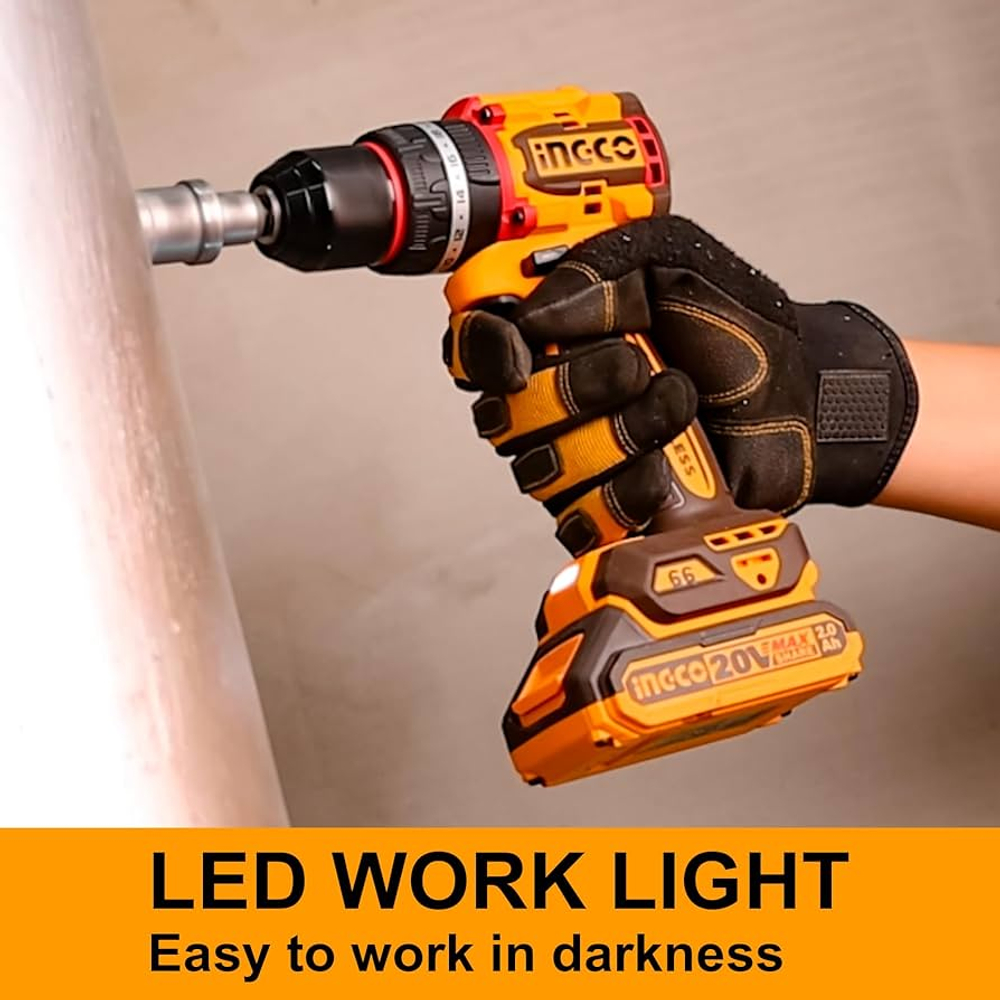 Аккумуляторный бесщёточный ударный шуруповерт INGCO CIDLI20668 INDUSTRIAL 20 В 66 Нм