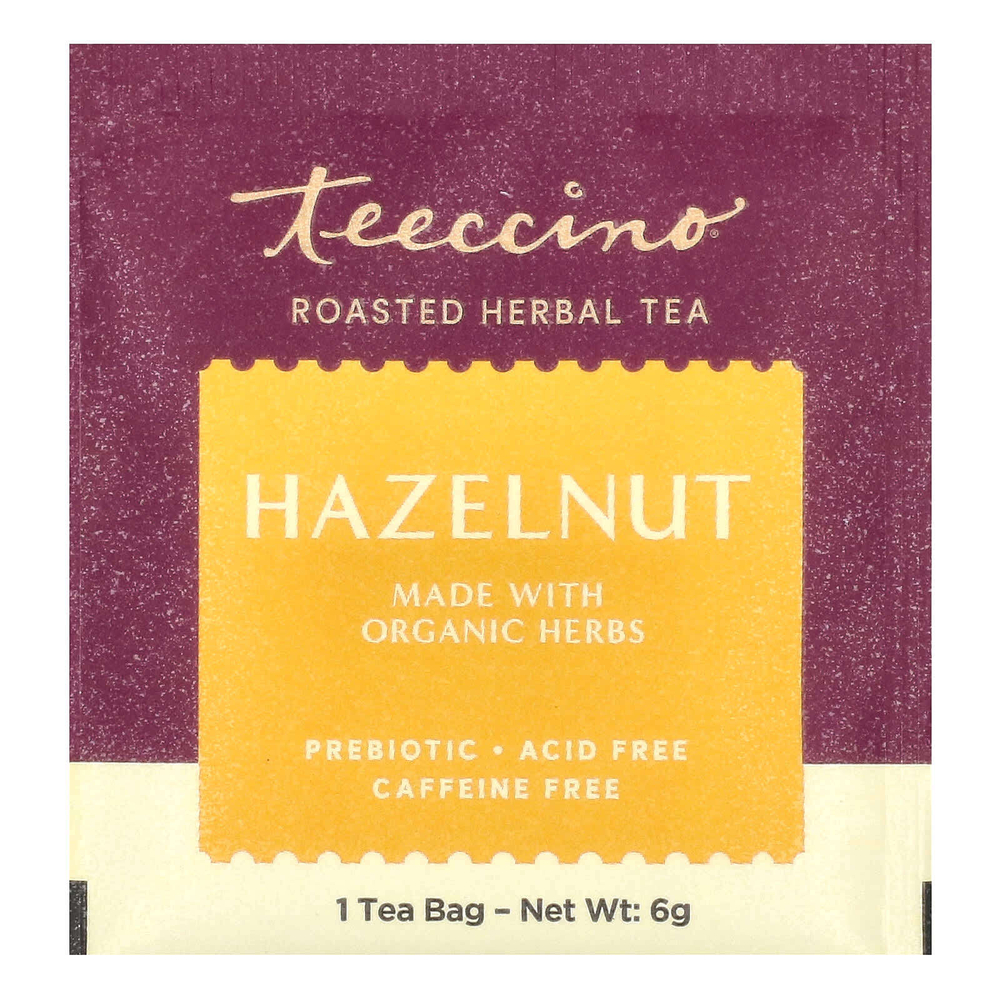 Teeccino, чай из обжаренных трав, вкус лесного ореха, без кофеина, 25 чайных пакетиков, 150 г (5,3 унции)