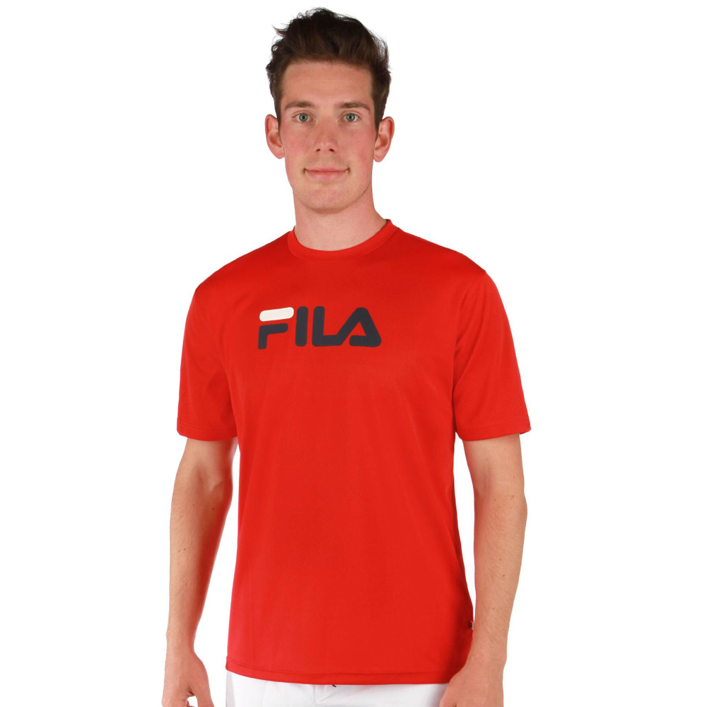 Мужское теннисное поло Fila Logo T-Shirt Men - Red, Black