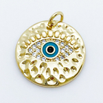 Подвеска Глаз, позолота, фианиты, размер 18 мм, цена за 1 шт
