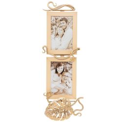 Фоторамка двойная Monstera Deliciosa (Монстера) Айвори Мраморное золото