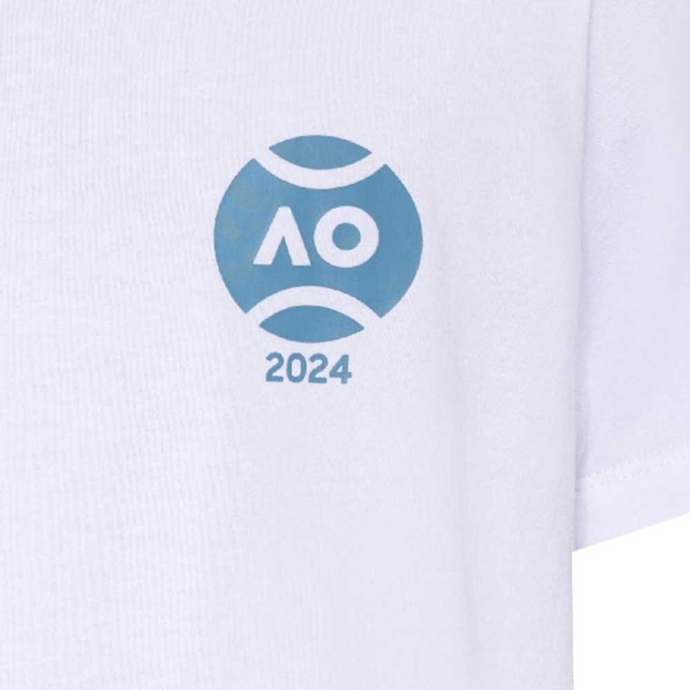 Футболка для мальчика теннисная Australian Open Boys T-Shirt Tennis Ball 2024 - белый