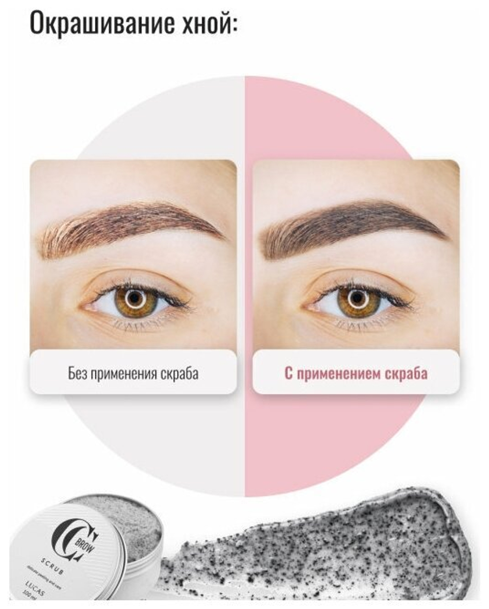 Скраб для бровей Brow Scrub, 100 мл