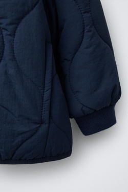 ZARA СТЕГАНЫЙ БОМБЕР, СИНИЙ