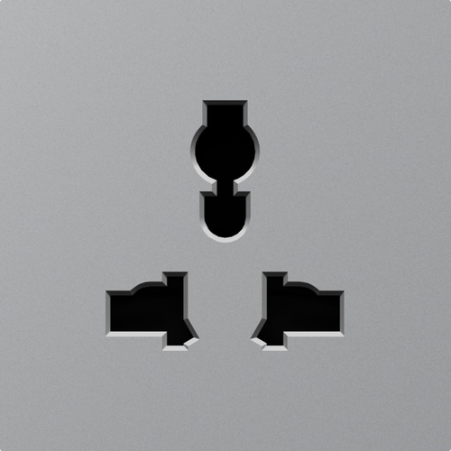 Накладка для розетки мультистандарт, со шторками 16A 250 В~, матовый серый, серия A07