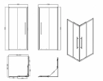 Душевой уголок Esbano ESF-90D1+100D2-C ESOG-90D1-100D2-C 100x90 стекло прозрачное/профиль хром
