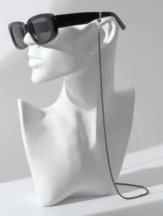 Цепочка для очков "Эстетика" №32, цвет чёрно-серебристый, 70 см